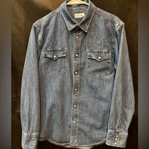 Tecovas Blue Denim Button-Up Shirt - Size Medium